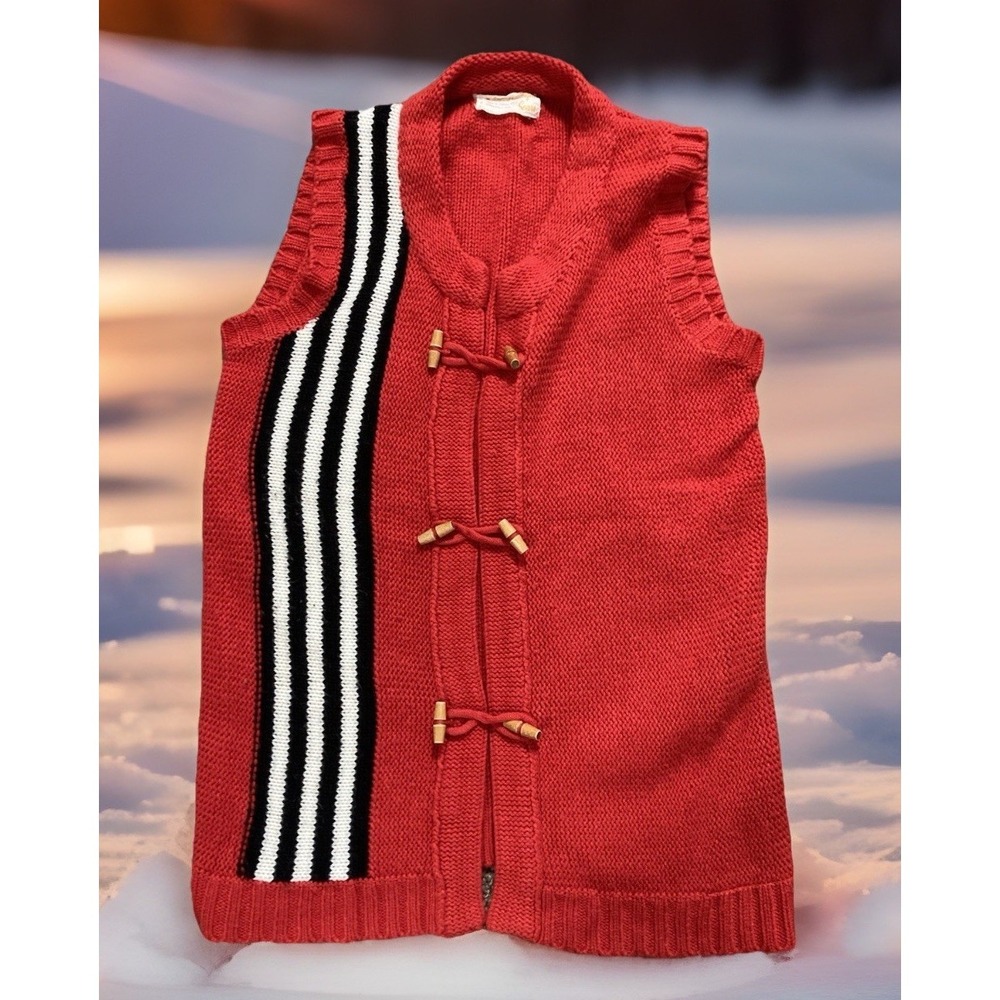 Vintage Sears Knit Sweater Vest Grandpa Preppie 70s Retro Unisex Sz S/M